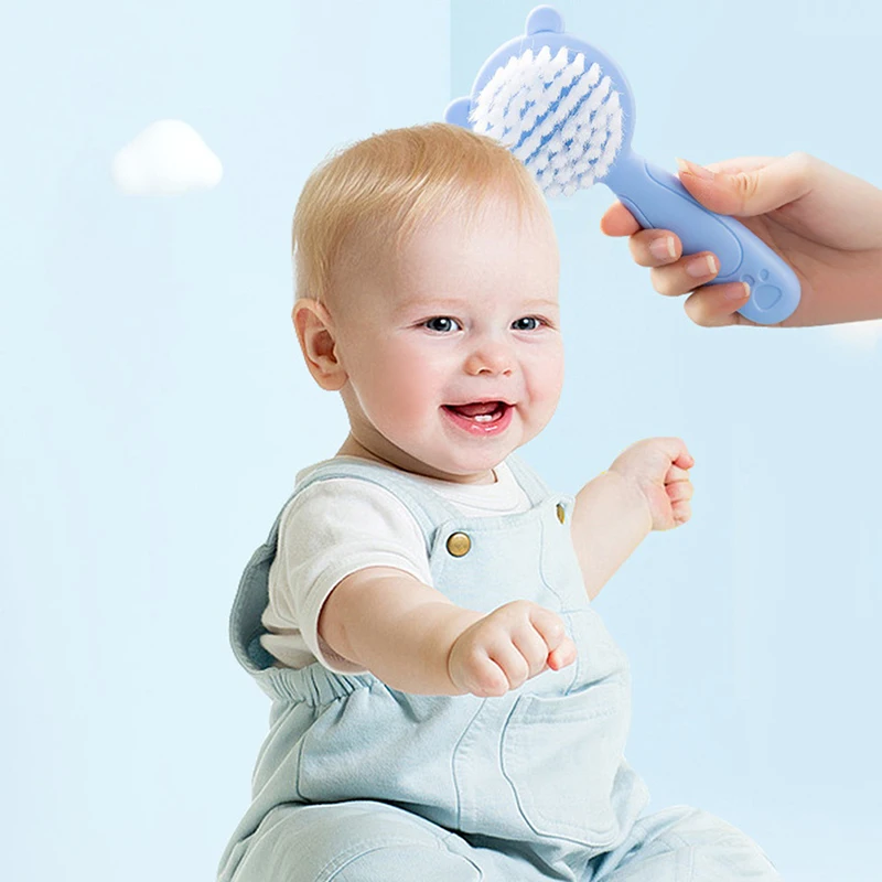 Juego de 2 cepillos de pelo para bebé, peine portátil para recién nacido,  cepillo de pelo suave, masajeador de cabeza, peine, suministros para el  cuidado del cabello para bebé - AliExpress