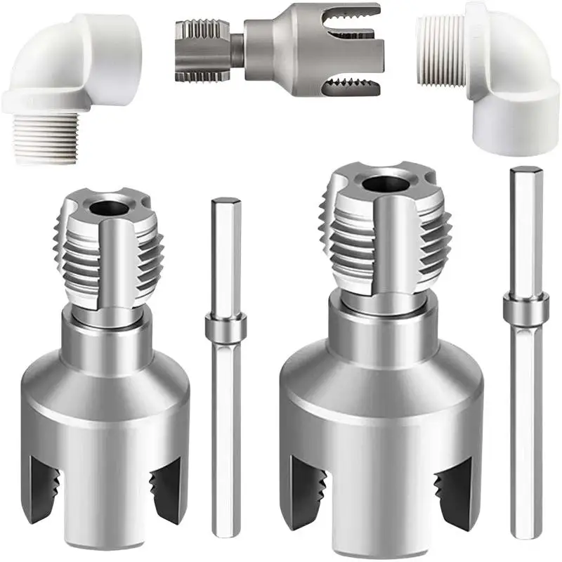 Rohrgewindeschneidwerkzeug Integriertes Innen- und Außengewindeschneidwerkzeug für 1/2 & 3/4 Zoll Rohre, kompatibel mit Elektrobohrer – Detail 7