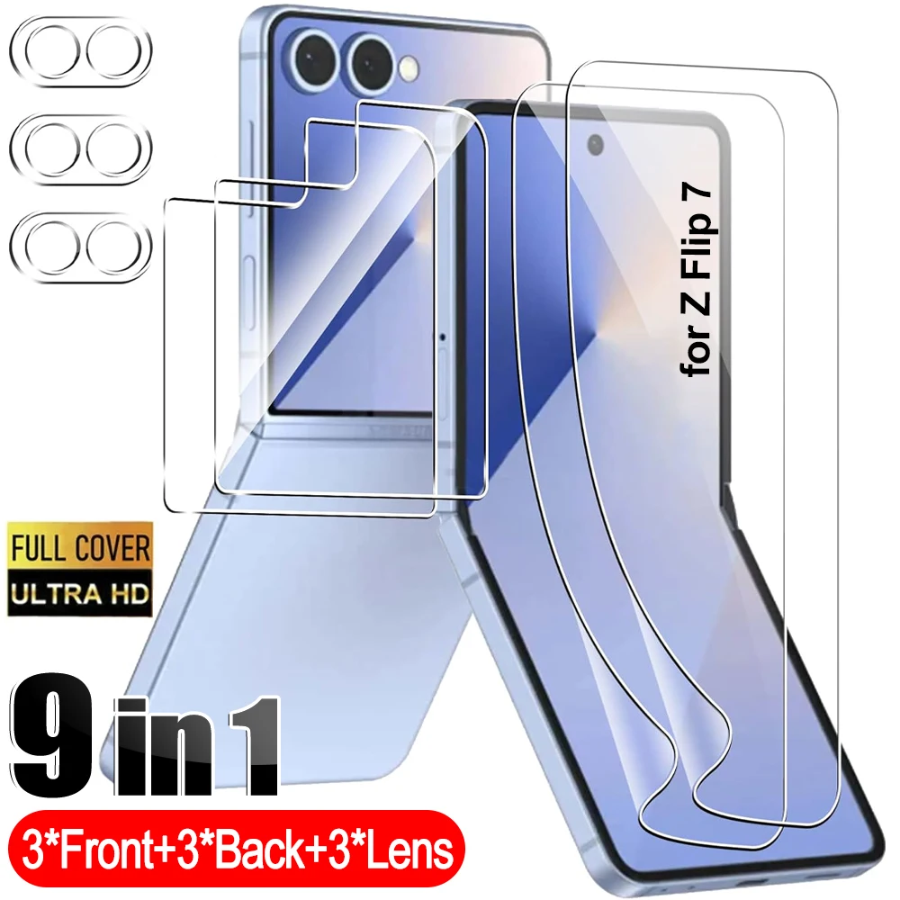 Premium Tempered Glass Screen Protectors with Soft Hydrogel Film and Anti-Scratch Lens Cover