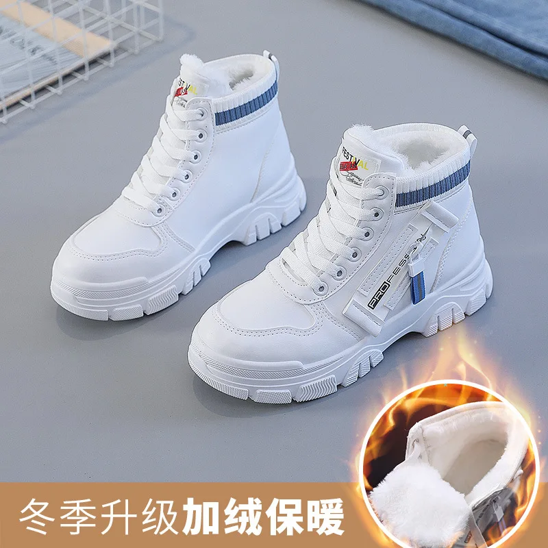 Women's Boots 2023 Winter Boots With Fur Low Heels Snow Boots Ankle Bota Feminina Platform Booties For Women Winter Shoes Heeled