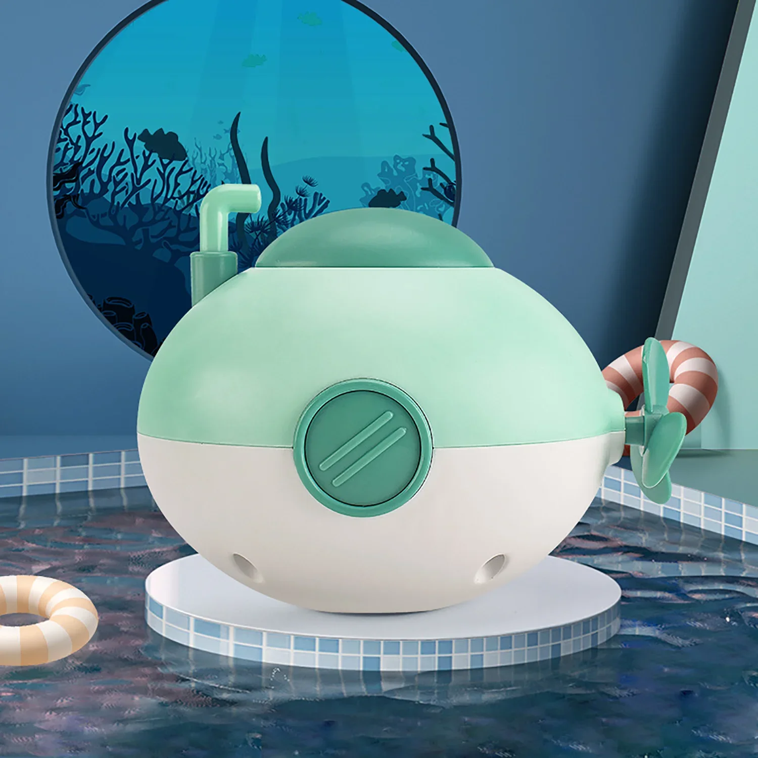Baby Shower Water Playing Cool Game Windup Submarine Chain Up Bathroom Water Playing Children's Toys No Battery Required 6