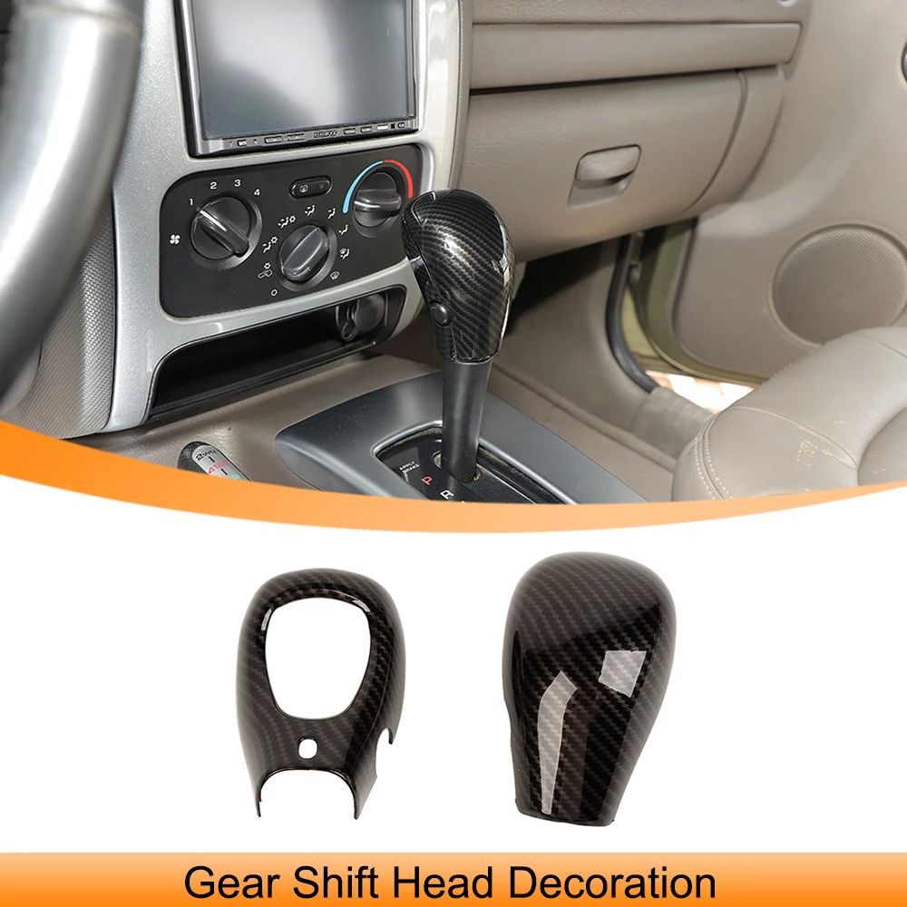 

Car Gear Shift Head Decoration Lever Cover Trim Stickers for Jeep Liberty 1999-2004 2005 2006 Carbon Fiber Interior Accessories