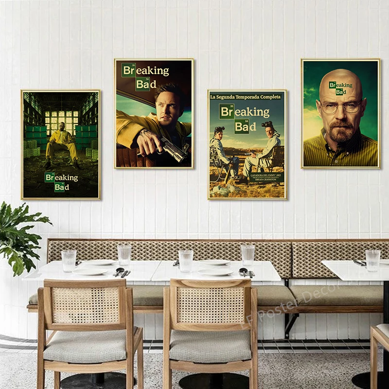 TV Breaking Bad Poster Aesthetic Prints Vintage Home Room Art Wall Decor Picture Walter Retro Painting