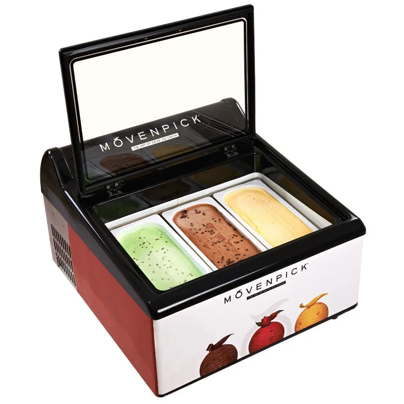 Commercial Ice Cream Dessert Freezer Desktop Ice Cream Frozen Float Display Cabinet Freezer