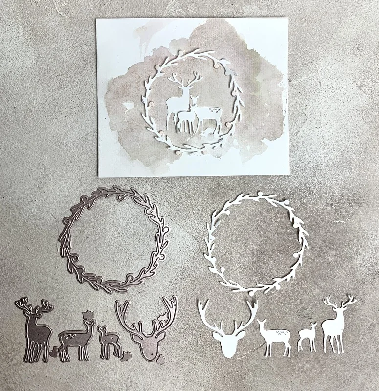 

Металлические Вырубные штампы, форма для вырезания, рождественские листья оленя, кольцо, скрапбукинг, бумажный нож, форма, лезвие, перфоратор, трафареты