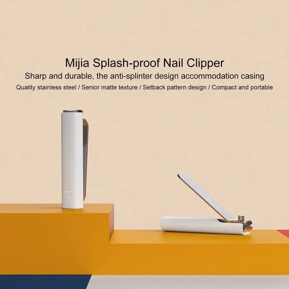 Nail Clipper Xiaomi Mijia Stainless Steel With Anti-splash Cover Trimmer Pedicure