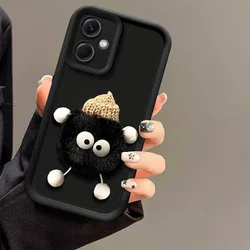 3D Hairball Silicone Back Cover - Coalball Design for Honor 400Lite 5G (Black coal)