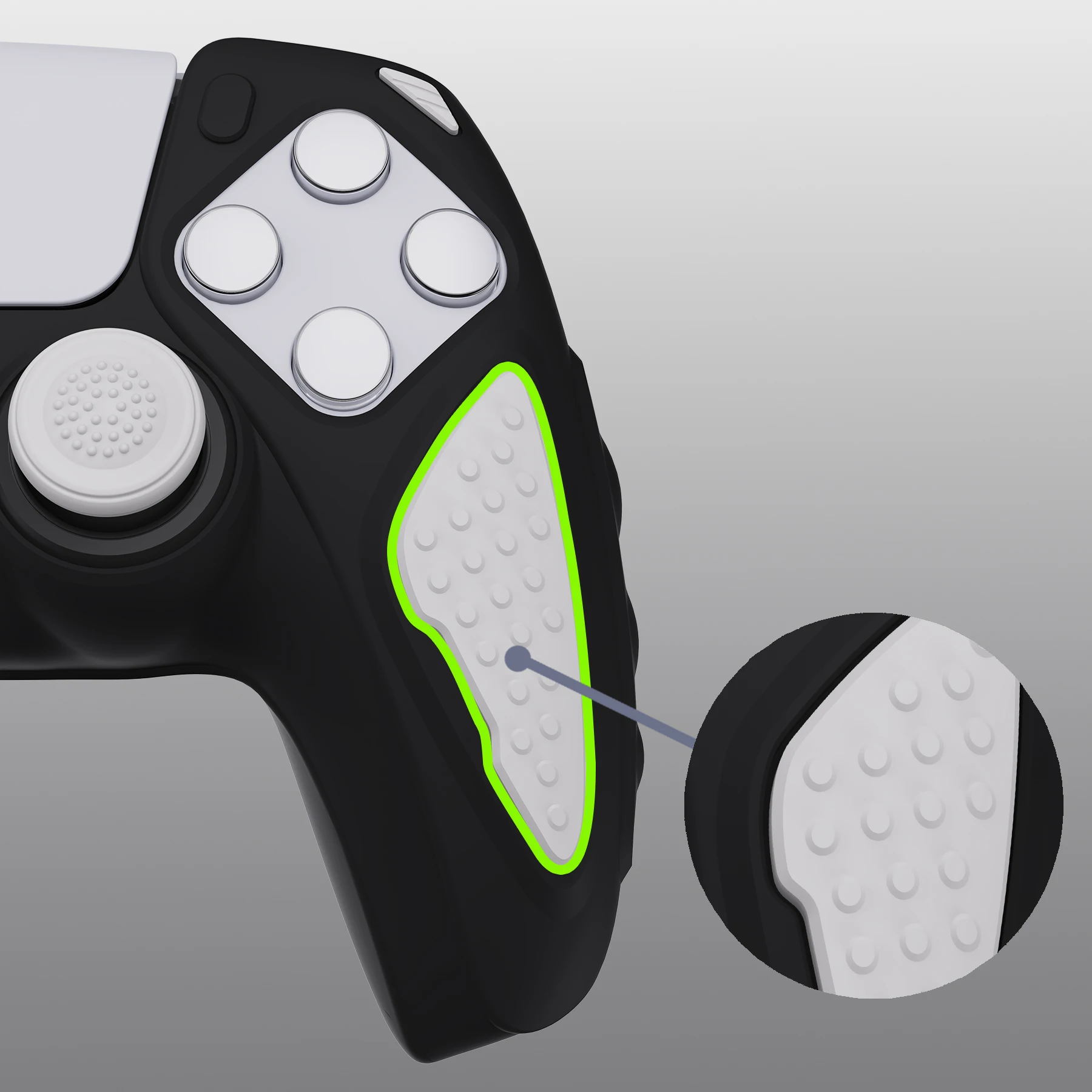 PlayVital Funda de silicona antideslizante para controlador PS5, funda de  goma suave para controlador inalámbrico ps5 con tapas de agarre de pulgar