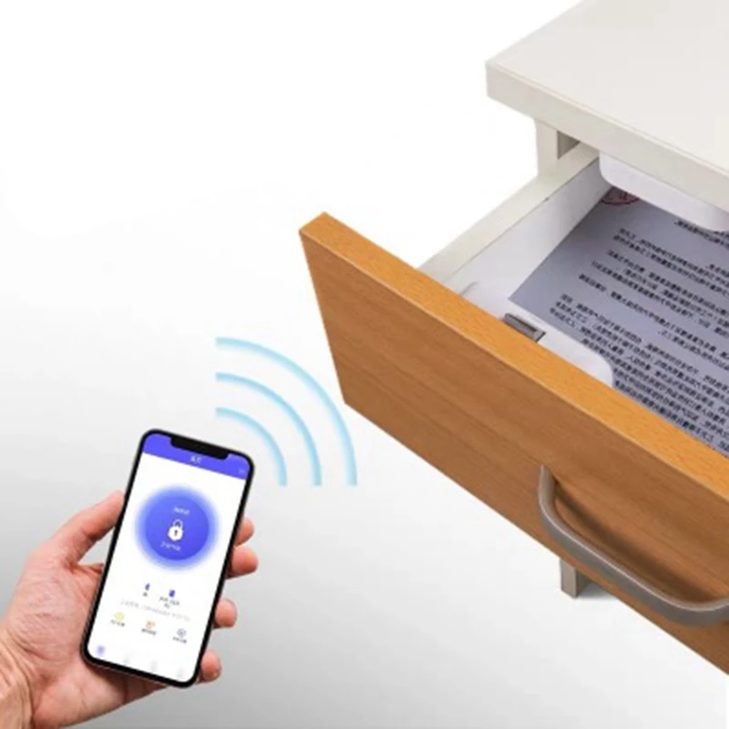 Tuya Smart Bluetooth APP Drawer Lock Free Hole Lock Invisible Filing Cabinet Wardrobe Letter Box