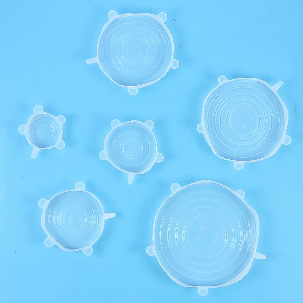 Food Preservation For Kitchen Accessory Adjustable Elastic Silicone Caps Sizes Household Kitchen Storage Organization Cover Home