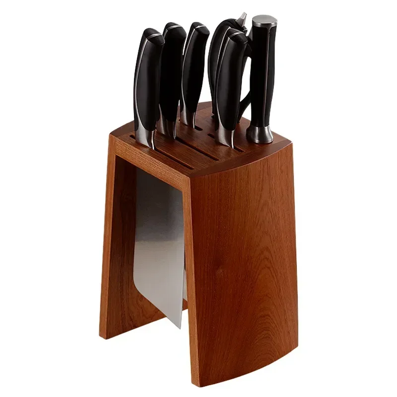 Kitchen Knife Holder Wood Hollow Mould Proof Multipurpose Knives Storage Rack Durable Desktop Vertical Chef Stand Block Magnet