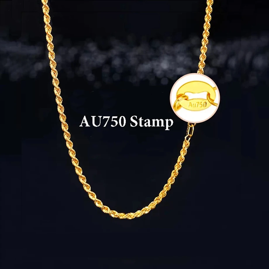 k18ゴールドツイストチェーンネックレスAU750 女性用18Kゴールドツイストチェーンネックレス,本物の純粋な