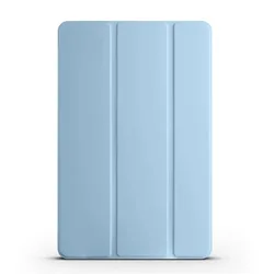 Premium Tri-Fold Magnetic Leather Stand Tablet Cover for iPad Mini 7 2024 (Ice blue)