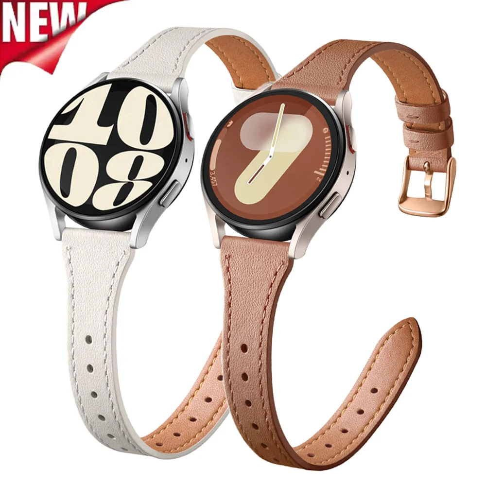 Slim Leather Strap – Versatile and Sporty Bracelet in 20mm/22mm Sizes
