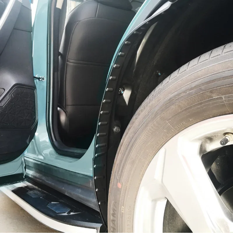2Pcs 자동차 뒷 휠 라이닝 펜더 머드 가드 Toyota RAV4 RAV-4 2019 2020 2021 2022 용 타이어 수정 액세서리 재장착