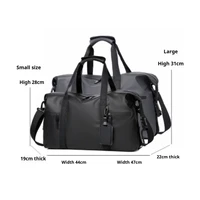 Men's Gym Bag - Black Adjustable Shoulder Strap Duffel Bag for Gym, Travel and Sports Lovers, Fitness Gear Bag 2