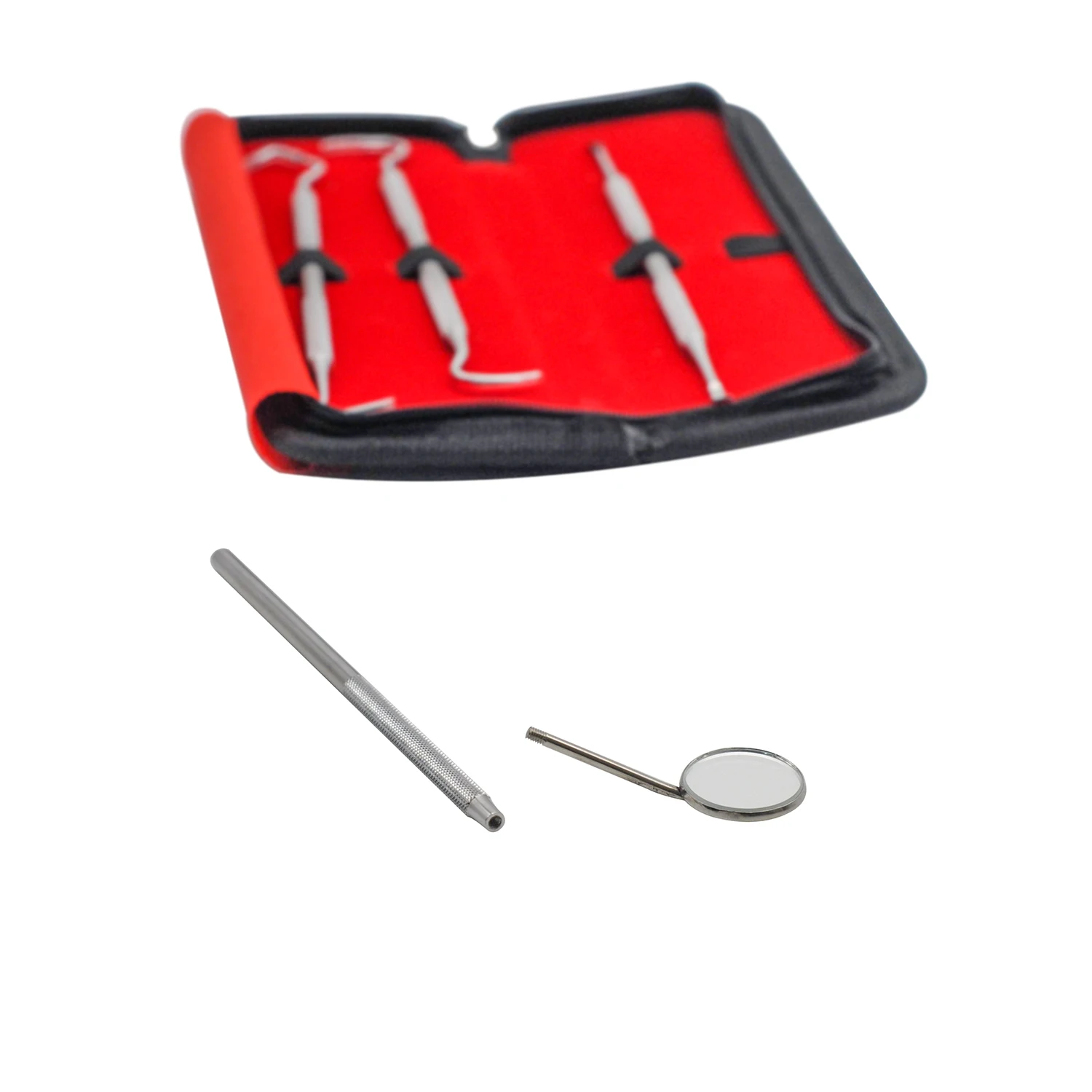 

Dental Equipment Stainless Steel Instruments Mirror Probe Scraper Tweezers Kit 1Set