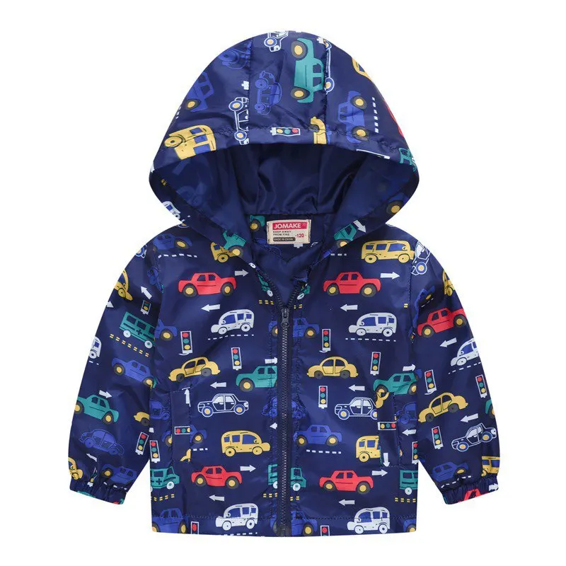 genuine fur coats & jackets 2021 Kids Clothes Boys Jackets Children Hooded Zipper Windbreaker Baby Fashion Print Coat Infant Waterproof Hoodies For Girls Outerwear & Coats comfortable Outerwear & Coats