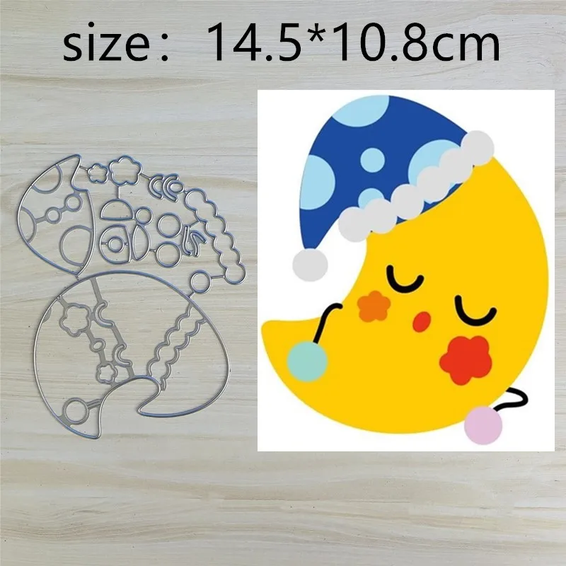 

Moon Hat Flower Metal Cut Dies Stencils for Scrapbooking Stamp/Photo Album Decorative Embossing DIY Paper Cards