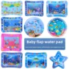 1 Piece 100x100 Blue Kids Baby Splash Water Pad, Large Thickened Inflatable Mat, Infant Fun Crawl Toy, Aquatic Play Mat 1