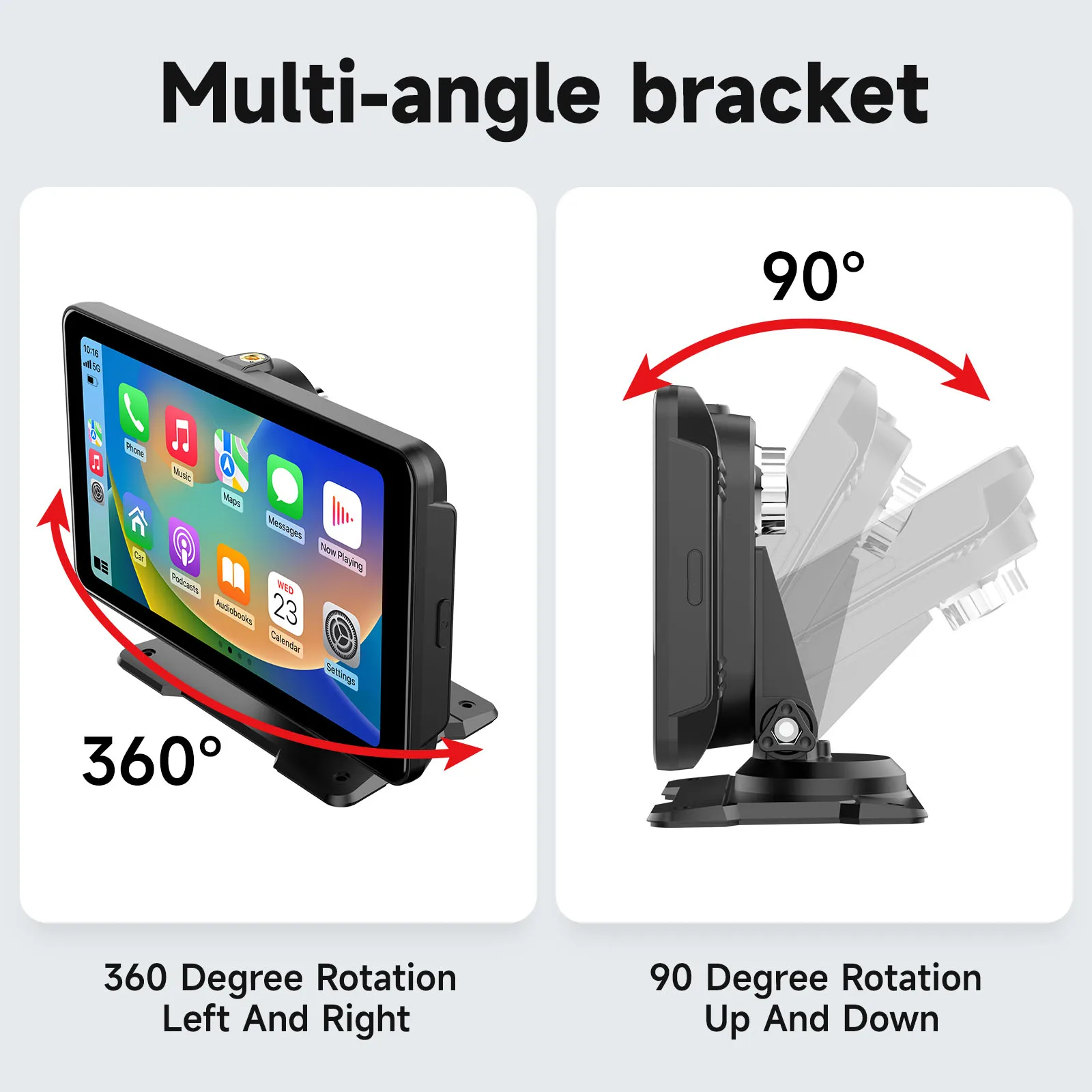 4K DVR 7 Inch Portable Wireless Carplay Screen For Car Multimedia Radio Player Audio Stereo CarPlay Android Auto Player Screen