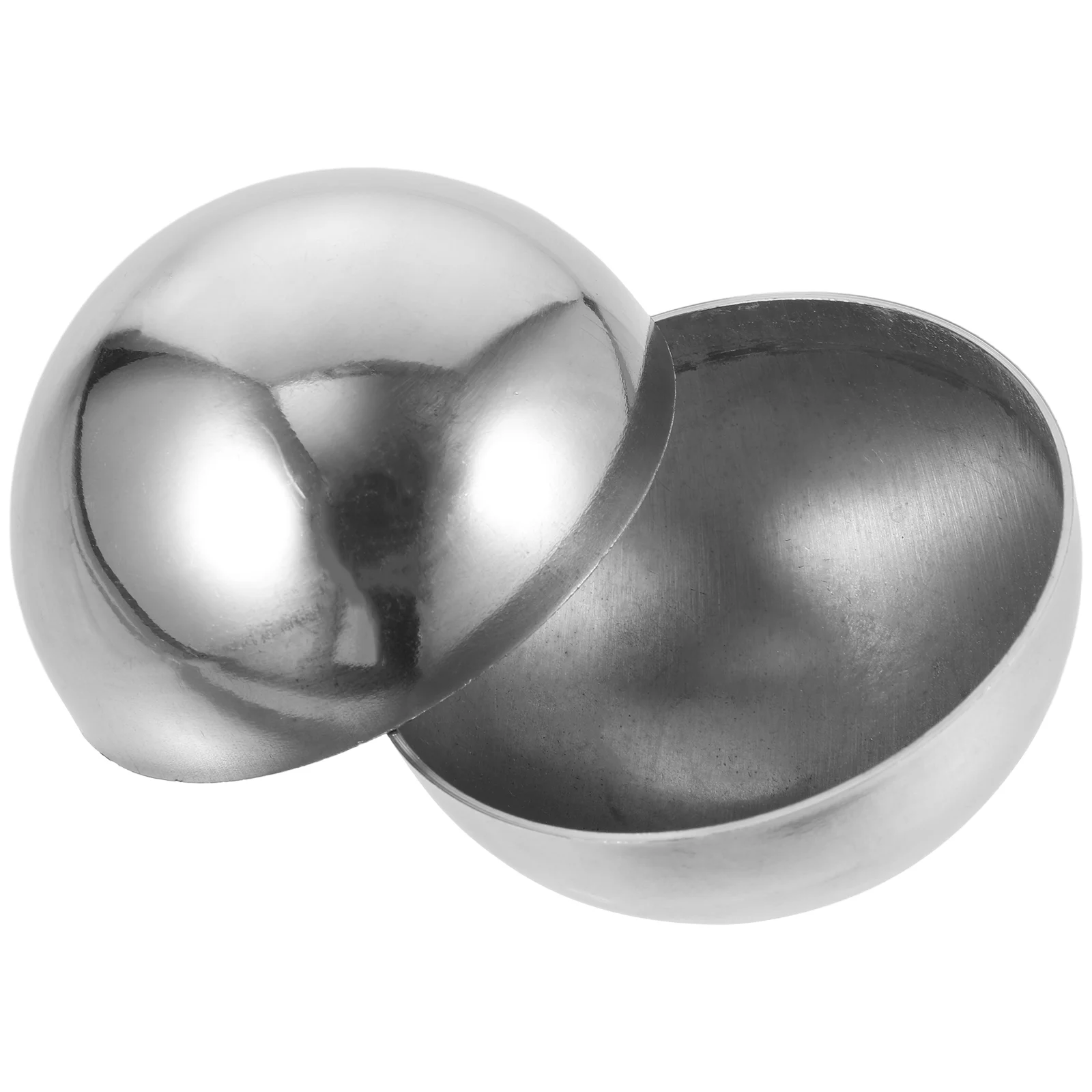 

2 Pcs Stainless Steel Hollow Ball Mirror Polishing An Fittings Sphere Garden Half Decor Accessories for