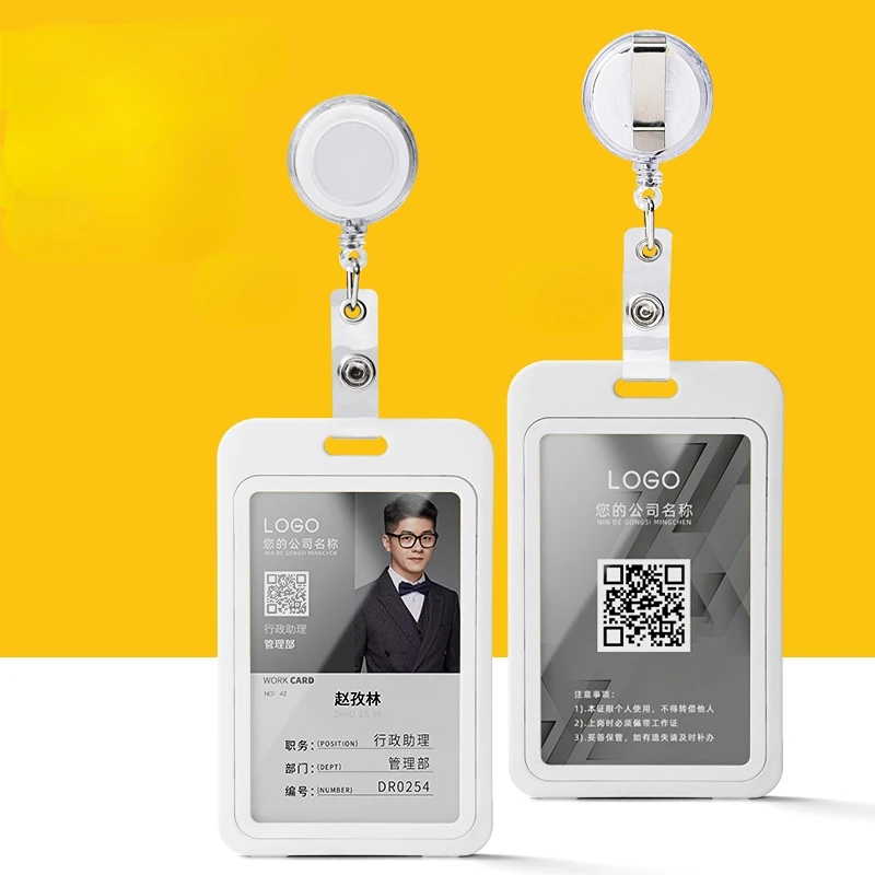 

1pc Transparent Card Cover Women Men Student Bus Card Retractable Pull Badge Holder Business Credit Cards Bank ID Card