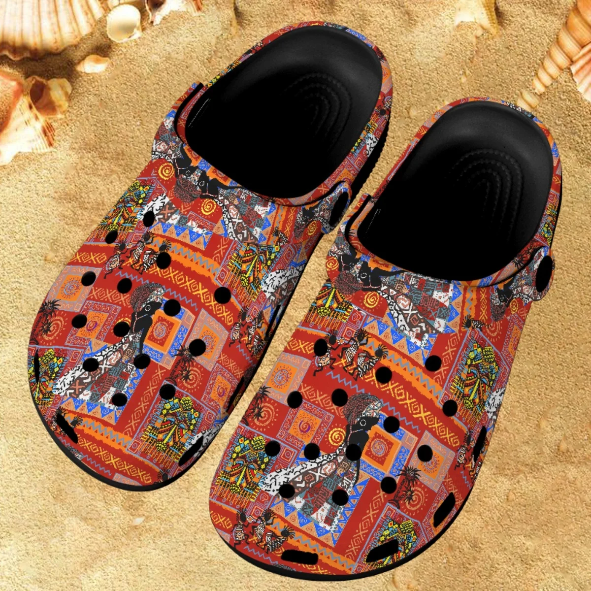 

Сандалии женские на плоской подошве, роскошные дизайнерские, дышащие удобные нескользящие, для сада и улицы, модные тапочки в африканском стиле