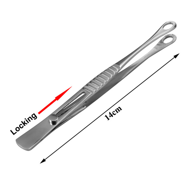 Sterile Surgical Steel Dermal Anchor Holding Tool Plier Tweezer Clamp Professional Disc Forcep Body Piercing Equipment 3-5mm