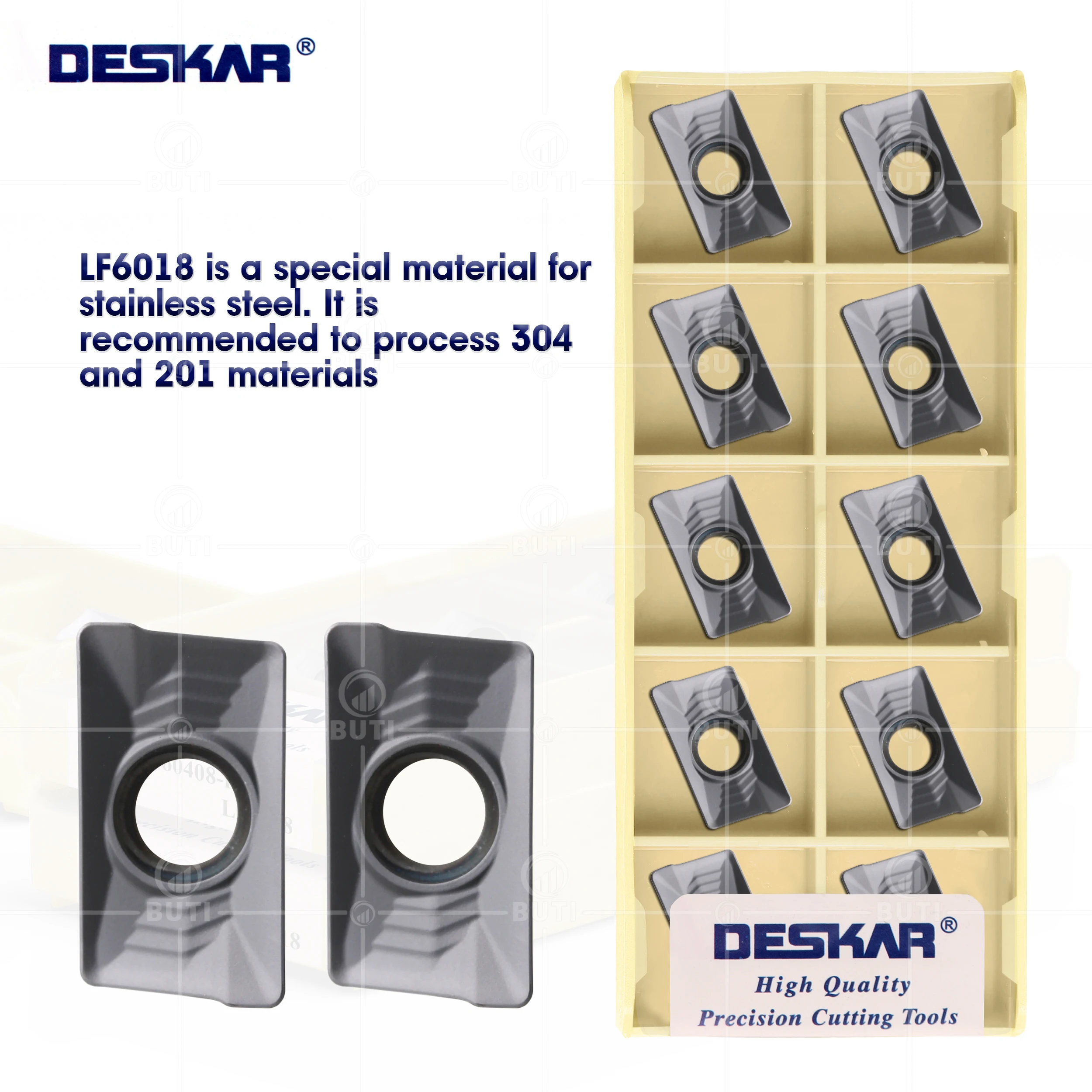 

DESKAR 100% Original APKT160408-HM LF6018 CNC Lathe Cutter Cutting Carbide Inserts Milling Turning Tool Used For Stainless Steel