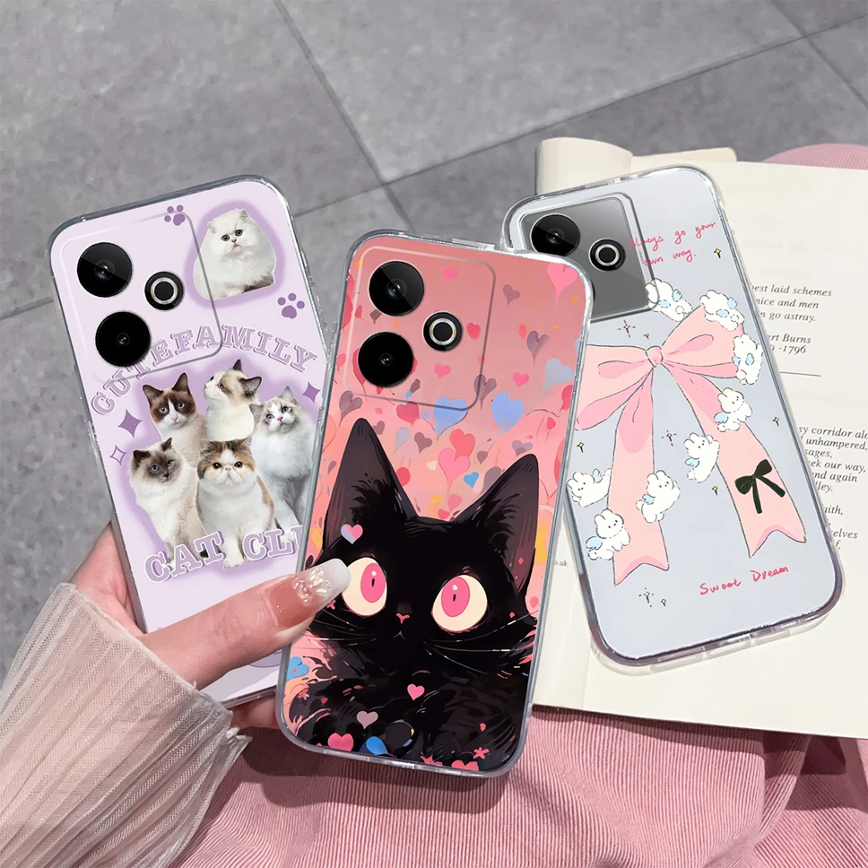 Lovely Cartoon Animals Soft Clear TPU Silicone Protective Phone Case Cover