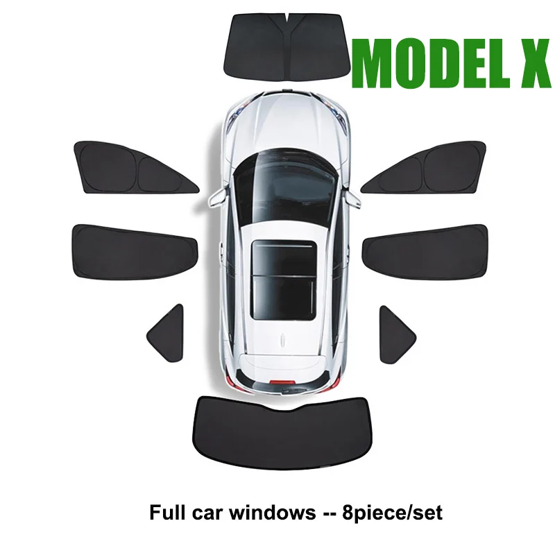 for Tesla Model X Side Window Sunshade Sun Visor Front Rear Windshield Privacy Full Window Shield Screen Cover Car Accessories