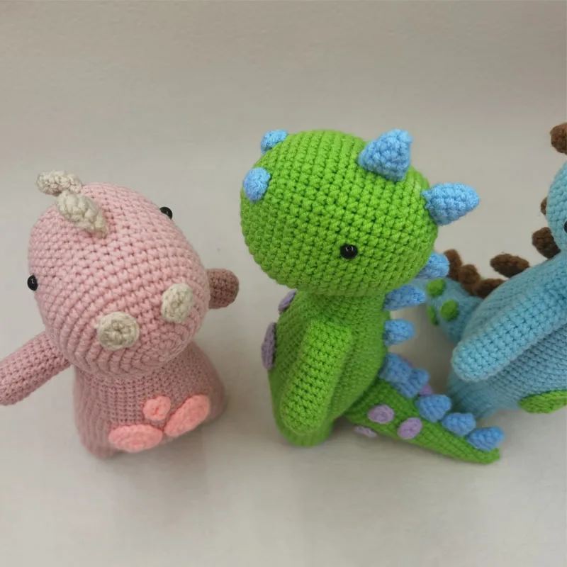 TPRPYN 27cm Dinosaur Crochet Kit Needlework Dragon DIY Knitting