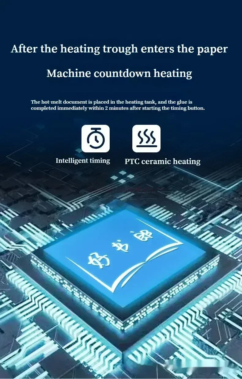 Description Picture 5 of itemA4 Hot Melt Binding Machine Small Automatic Gluing Home Office Binding Machine 4mm Thermal Fusion Cover For Document Finishing