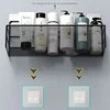 Wall-mount Bathroom Shelf Shower Shampoo Rack Toilet Accessories Kitchen Free Punch Condiment Storage Basket Bathroom Organizer 3