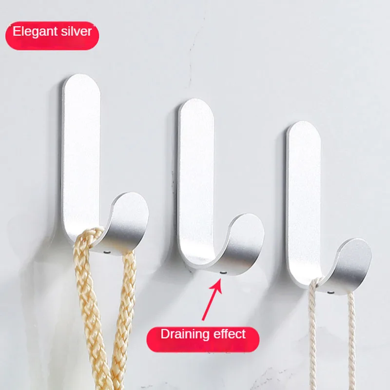 

Kitchen Gadgets Hallway Key Holder J Type Nail Free Hooks Bathroom Organizer Door Hanger Punch-free Creative Coat Wall Hook
