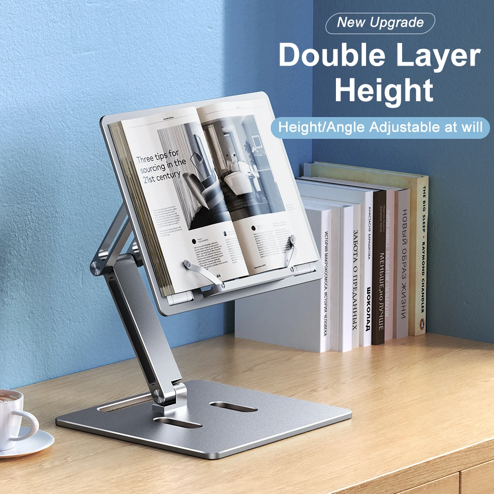 Oatsbasf-Alumínio Laptop Stand, Altura de elevação livre,
