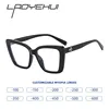 Retro Thick Frame Myopia Glasses for Women Cat Eye Anti Blue Light Reading Eyeglasses Prescription Eyewear Diopter 0 -To -600 2