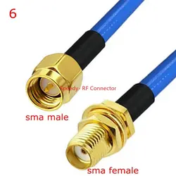 High - Frequency RG - 402 Adapter with Right Angle Crimp SMA Connectors - 50 Ohm Brass - 30CM (Type6)