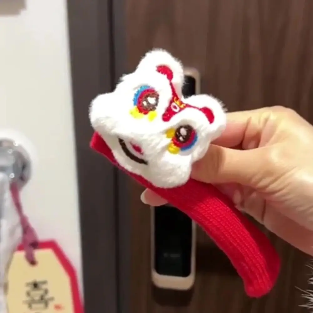 Anti-static Door Handle Protective Cover Antifouling Dustproof Kitchen Appliance Handle Cover Replaceable New Year Lion Dance