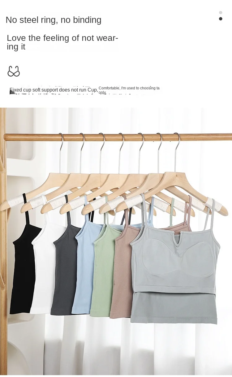 Description Picture 5 of itemWomen's Sexy Solid Color Tube Top Seamless Sports Tank Top Wireless Underwear Padded Bra Bralette Vest Deep Camisole PerfectYoga