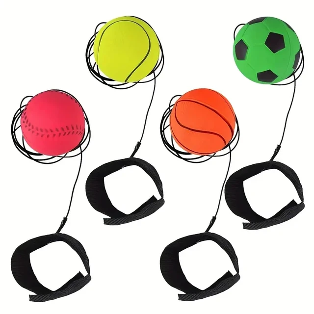 1pc Football Blue Ball With Rope - The Perfect Hand Throwing Toy Ball for Sports Leisure Release! 4