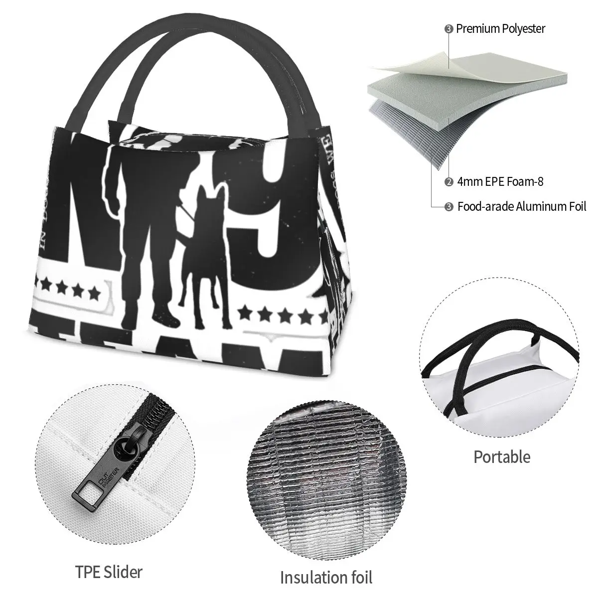 K9 Team Portable insulation bag for Cooler Thermal Food Office Pinic Container