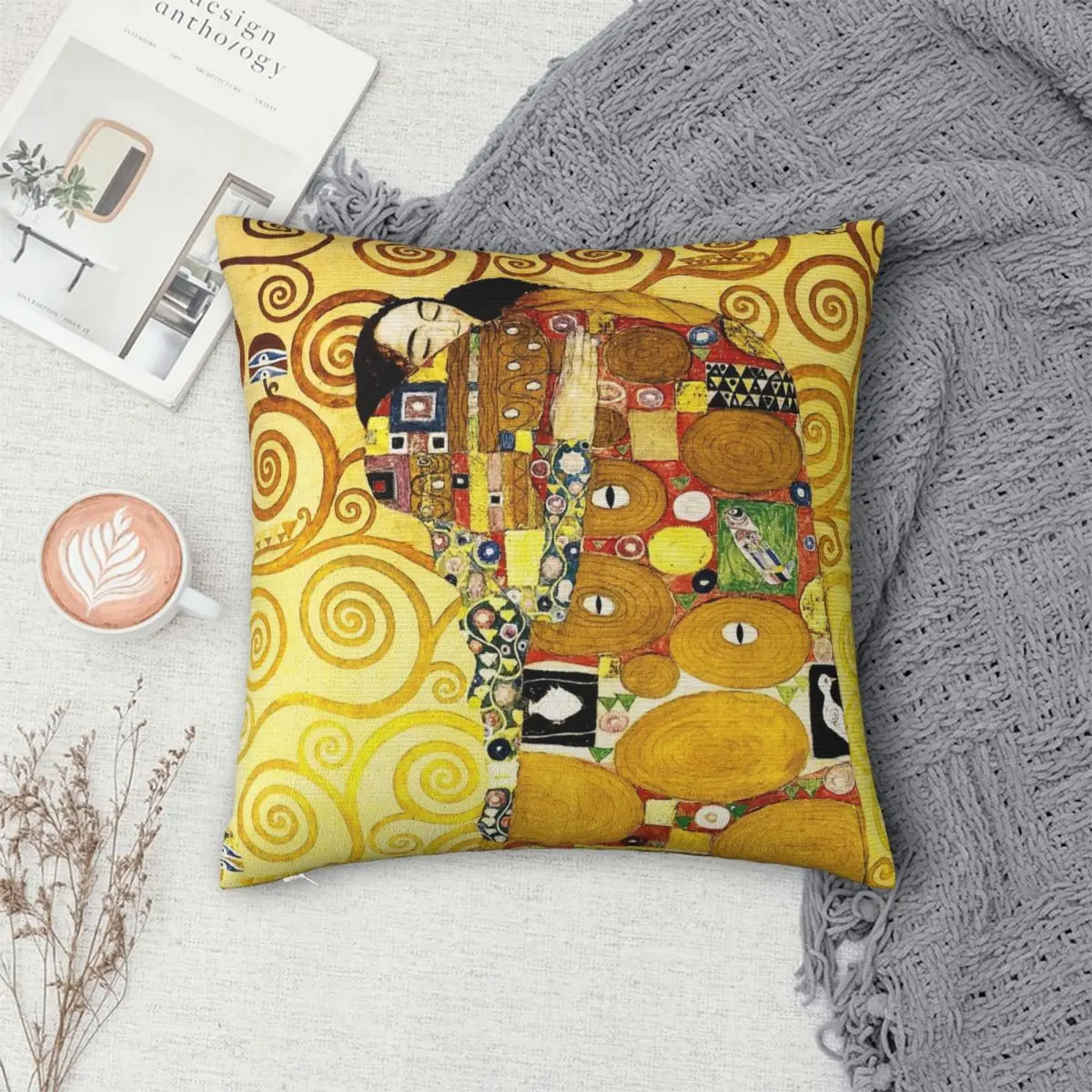 

Gustav Klimt The Embrace Pillowcase Polyester Pillows Cover Cushion Comfort Throw Pillow Sofa Decorative Cushions Used for Home