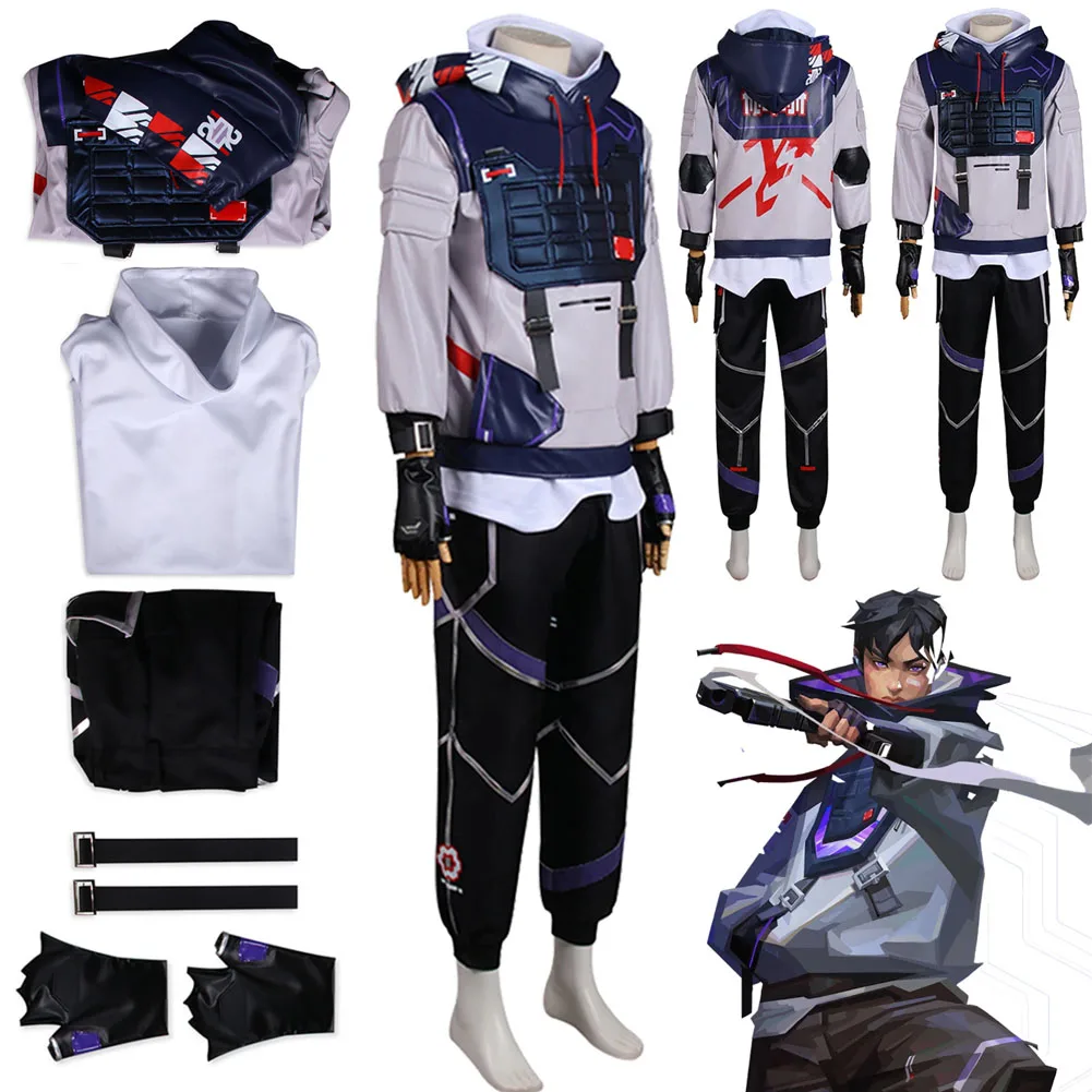 

Fantasy ISO Cosplay Game Valorant Disguise Costume Adult Men Uniform Set Jacket Pants Fantasia Outfit Halloween Carnival Suit