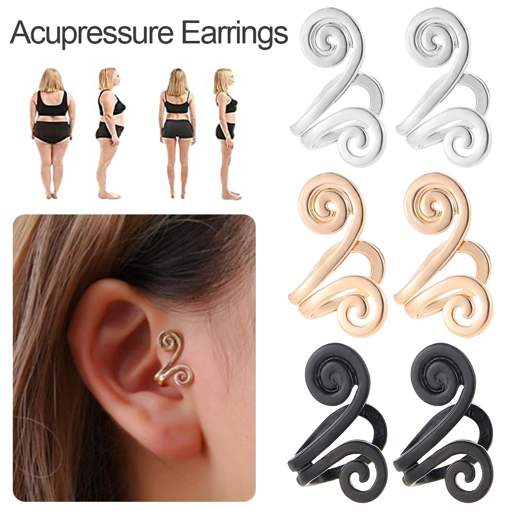 2pcs Acupressure Slimming Earrings, Non Piercing Acupressure Earrings