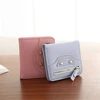 Fashion PU Leather Women Short Wallets Multiple Credit Card Holders Hasp Zipper Coin Purses Solid Color Clutch Money Bag Clip 6