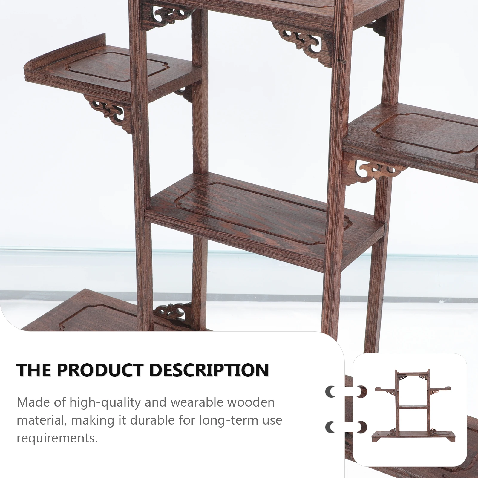 Chicken Wing Wood Display Stand nament Shelf Living Room Cabinet Storage Rack Display Stand Curio Cabinet 34x29x8 cm - Image 3