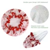 High Quality  Shower Caps Polyester Satin Double Layers bath cap for Women Resuable 26 Items Avaiable 5