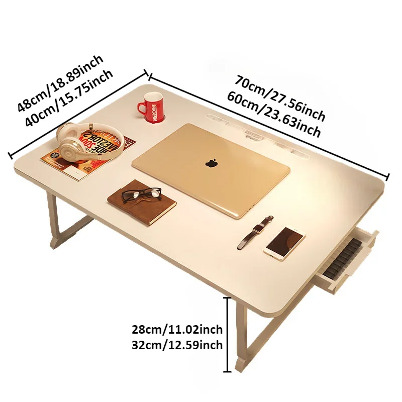 Laptop Desk Oversized Folding Table for Keyboard Dormitory Laptop Table Student Study with Book Shelf Cup Holder Drawer laptop desk stand